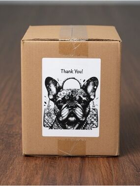 Frenchie Thank You Labels 4”x6”-100ct.